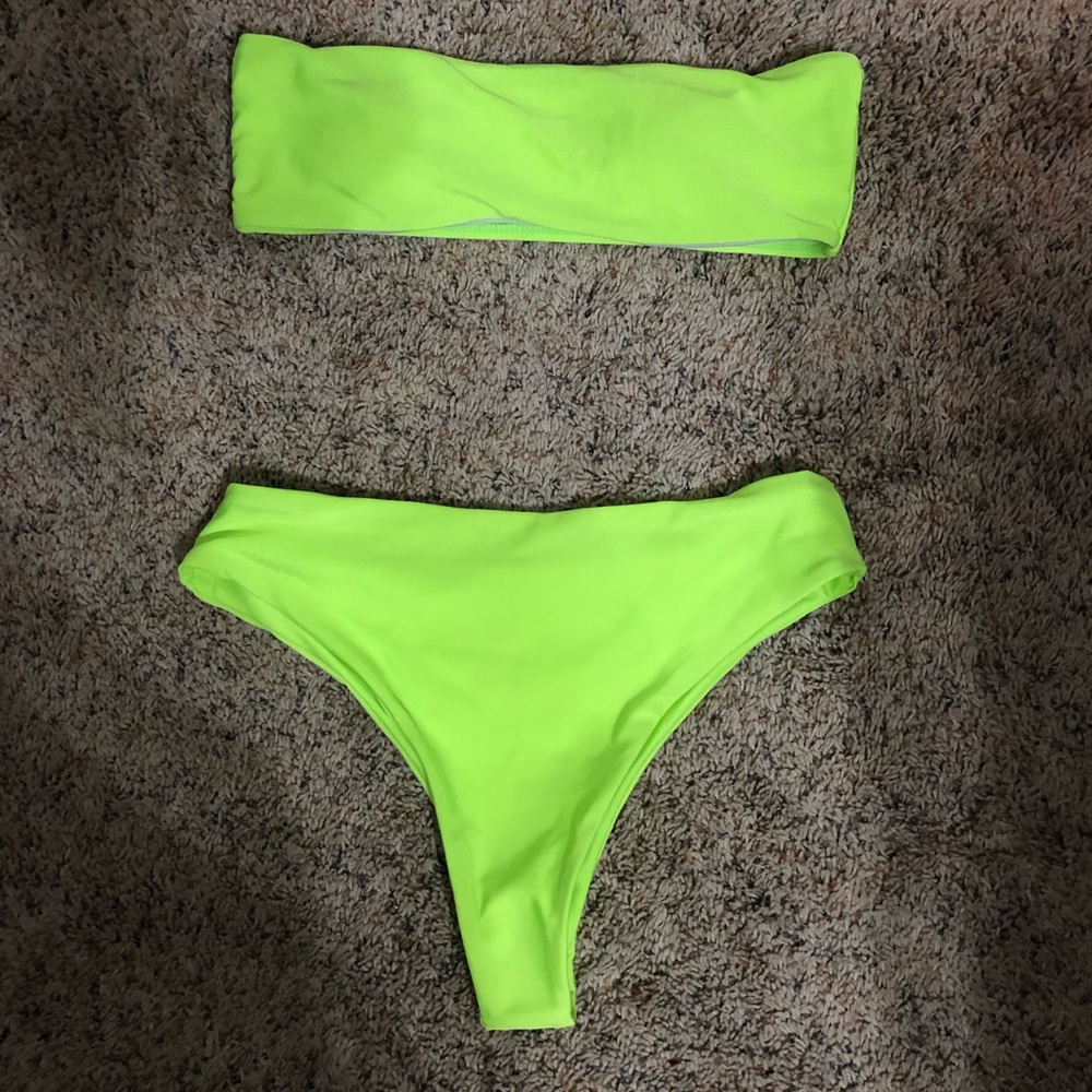 neon green bathing suit